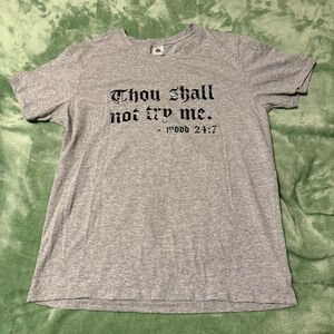 Thou Shall Not Try Me Graphic Large Grey Tee | Mood 24:7 |